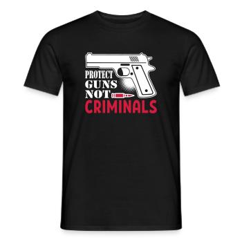 Protect Guns Not Criminal - Men's T-Shirt - black - Front - AI Model Male 178 light (178cm)