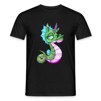 Cute Seahorse Unicorn Seahorse Gift Idea - Men's T-Shirt - black - Front - AI Model Male 178 light (178cm)