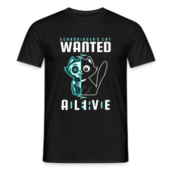 SCHRÖDINGERS KATZE DEAD AND ALIVE PHYSIK GESCHENK - Männer T-Shirt - Schwarz - Vorne - AI Model Male 178 light (178cm)