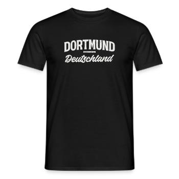 Dortmund Deutschland Vintage Typo - Männer T-Shirt - Schwarz - Vorne - AI Model Male 178 light (178cm)