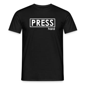 PRESS hard - Männer T-Shirt - Schwarz - Vorne - AI Model Male 178 light (178cm)