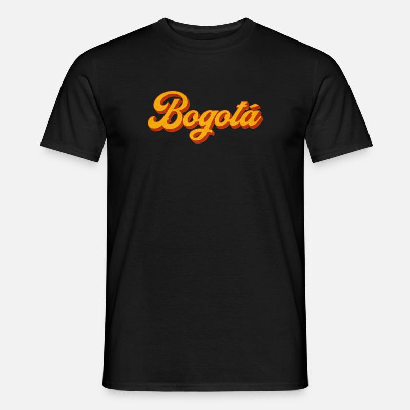 Bogotá Script in Warm Orange - Männer T-Shirt - Schwarz