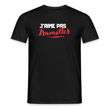 J'aime pas Travailler - T-shirt homme - noir - Devant - AI Model Male 178 light (178cm)