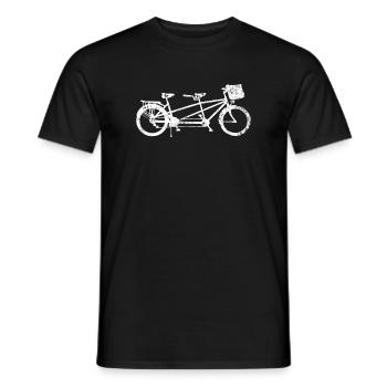 Tandem-Fahrrad-Silhouette - Männer T-Shirt - Schwarz - Vorne - AI Model Male 178 light (178cm)