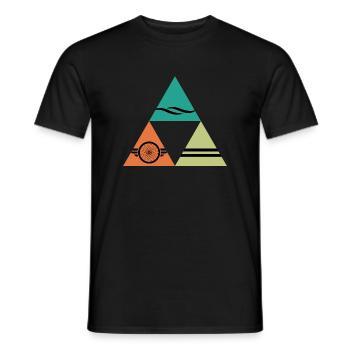 Triathlon TRIATHLÈTE « natation-vélo-course » - T-shirt homme - noir - Devant - AI Model Male 178 light (178cm)