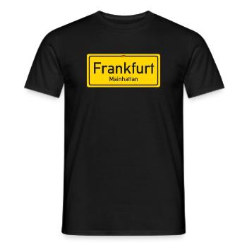 Enseigne de nom de lieu de Francfort - T-shirt homme - noir - Devant - AI Model Male 178 light (178cm)