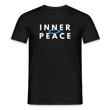 Inner Peace Ichthys Christian Meditation Tee - Männer T-Shirt - Schwarz - Vorne - AI Model Male 178 light (178cm)