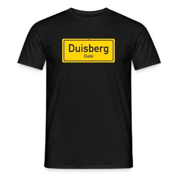 Duisberg plaatsnaambord - Heren T-shirt - zwart - Voor - AI Model Male 178 light (178cm)