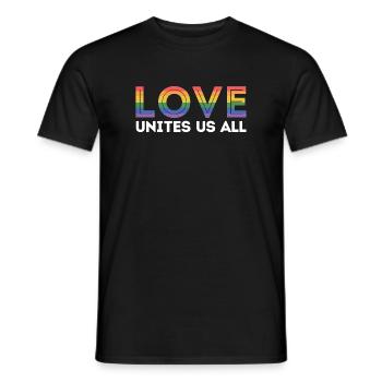 LGBT Pride Month - Love unite us all - Men's T-Shirt - black - Front - AI Model Male 178 light (178cm)