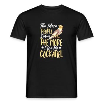 Amoureuse des perroquets, maman calopsitte - T-shirt homme - noir - Devant - AI Model Male 178 light (178cm)