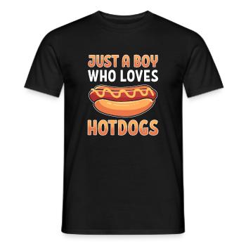 Just a boy who loves hot dogs - Men's T-Shirt - black - Front - AI Model Male 178 light (178cm)