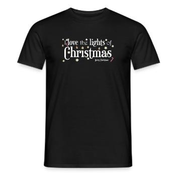 I Love Christmas Lights, English - Men's T-Shirt - black - Front - AI Model Male 178 light (178cm)