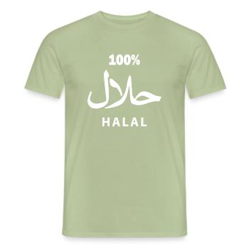 Halal - T-shirt homme - vert sauge - Devant - AI Model Male 178 light (178cm)