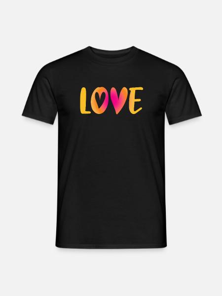 Love Heart Love Wedding Handwriting Wedding Wedding Wedding - Men's T-Shirt - black