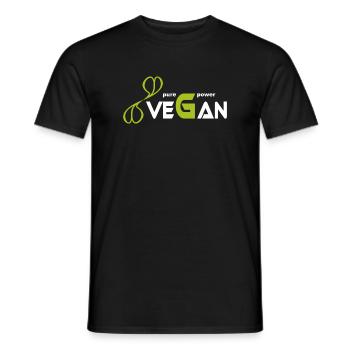pure_vegan_power - T-shirt homme - noir - Devant - AI Model Male 178 light (178cm)