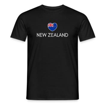 Cœur avec drapeau néo-zélandais - T-shirt homme - noir - Devant - AI Model Male 178 light (178cm)
