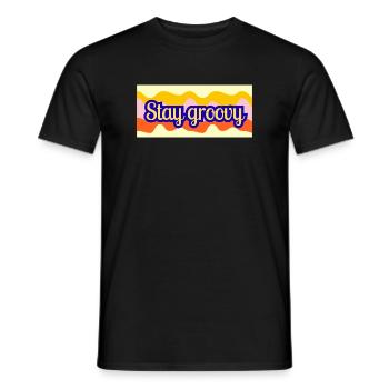 Stay Groovy Retro Waves Design - Men's T-Shirt - black - Front - AI Model Male 178 light (178cm)