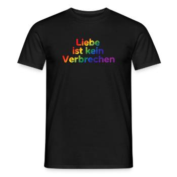 Love Is Not a Crime – Pride Statement - Men's T-Shirt - black - Front - AI Model Male 178 light (178cm)