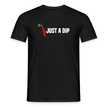 Just a dip stock market stock market trader - Men's T-Shirt - black - Front - AI Model Male 178 light (178cm)
