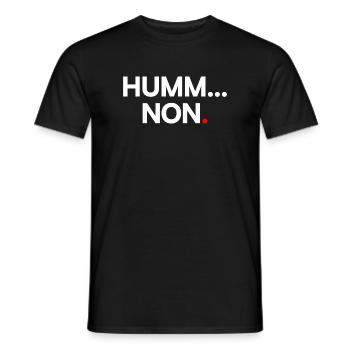 SUMM... NEIN | Minimalistischer humoristischer Ausdruck - Männer T-Shirt - Schwarz - Vorne - AI Model Male 178 light (178cm)
