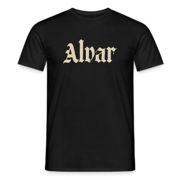 Alvar Gothic Font Design - Men's T-Shirt - black - Front - AI Model Male 178 light (178cm)