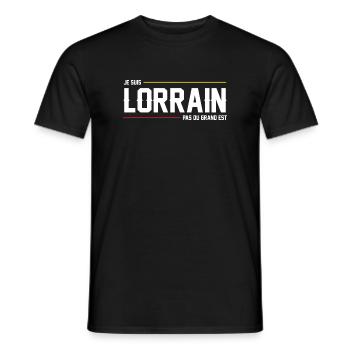 Je Suis Lorrain Pas Du Grand Est T-Shirt Cadeau... - T-shirt homme - noir - Devant - AI Model Male 178 light (178cm)