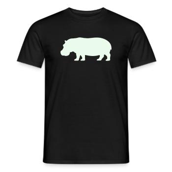 Silhouette d’hippopotame en vert pastel - T-shirt homme - noir - Devant - AI Model Male 178 light (178cm)