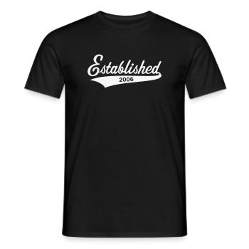 Established 2006 (year of birth, birthday / White) - Men's T-Shirt - black - Front - AI Model Male 178 light (178cm)