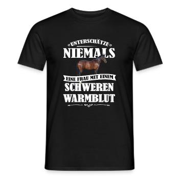 Warmblut Pferde Shirt-UNF - Männer T-Shirt - Schwarz - Vorne - AI Model Male 178 light (178cm)