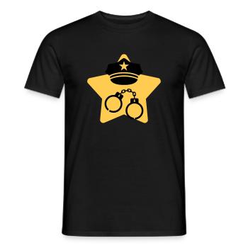 Police / Policier / Flic / Sécurité - T-shirt homme - noir - Devant - AI Model Male 178 light (178cm)