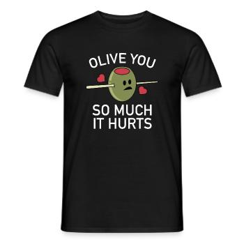 Olive Tu as tellement mal - T-shirt homme - noir - Devant - AI Model Male 178 light (178cm)