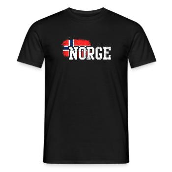 Norge Flag Splash Bold - Men's T-Shirt - black - Front - AI Model Male 178 light (178cm)
