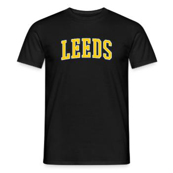 Lettrage du Leeds College - T-shirt homme - noir - Devant - AI Model Male 178 light (178cm)
