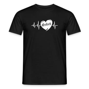 Herzschlag Rostock Liebe Puls Herz Symbol Logo - Männer T-Shirt - Schwarz - Vorne - AI Model Male 178 light (178cm)