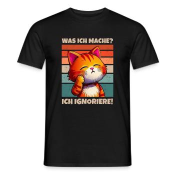 Katze Spruch Lustig Sarkasmus Ignorieren - Männer T-Shirt - Schwarz - Vorne - AI Model Male 178 light (178cm)