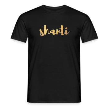 Shanti Gold Tranquillité Yoga Paix om Namaste Bouddhisme - T-shirt homme - noir - Devant - AI Model Male 178 light (178cm)