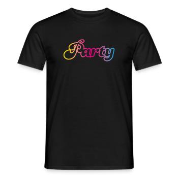 Party Schnörkel feiern bunt Regenbogen Kontur Fun - Männer T-Shirt - Schwarz - Vorne - AI Model Male 178 light (178cm)