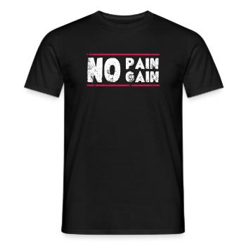 Pas de douleur, pas de gain – Conception de motivation pour le fitness - T-shirt homme - noir - Devant - AI Model Male 178 light (178cm)