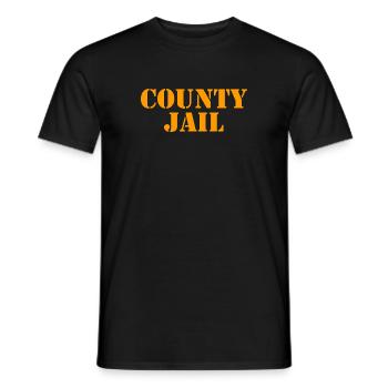 County Jail - Gefängnis - Knast - Gefangener - Männer T-Shirt - Schwarz - Vorne - AI Model Male 178 light (178cm)