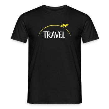 Travel Typo mit Flugzeugkreis - Männer T-Shirt - Schwarz - Vorne - AI Model Male 178 light (178cm)