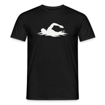 Schwimmer-Silhouette im Wasser - Männer T-Shirt - Schwarz - Vorne - AI Model Male 178 light (178cm)