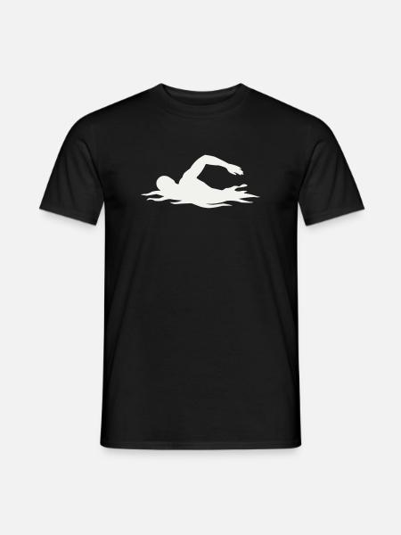 Silhouette de nageurs dans l’eau - T-shirt homme - noir