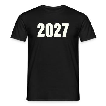 2027_zahl- - Men's T-Shirt - black - Front - AI Model Male 178 light (178cm)
