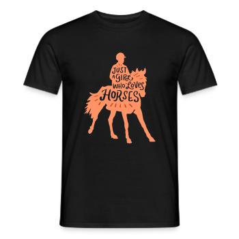 Reiterin Reiten - Just A Girl Who Loves Horses - T-shirt homme - noir - Devant - AI Model Male 178 light (178cm)