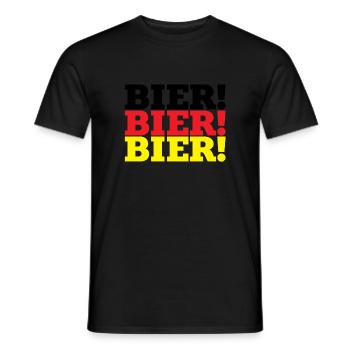 - Bière! Bière! Bière! - T-shirt homme - noir - Devant - AI Model Male 178 light (178cm)
