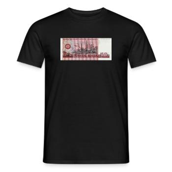 50 marks de la RDA - T-shirt homme - noir - Devant - AI Model Male 178 light (178cm)