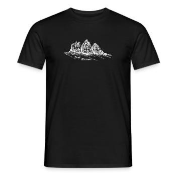 Les « trois sommets » du Tyrol du Sud - T-shirt homme - noir - Devant - AI Model Male 178 light (178cm)