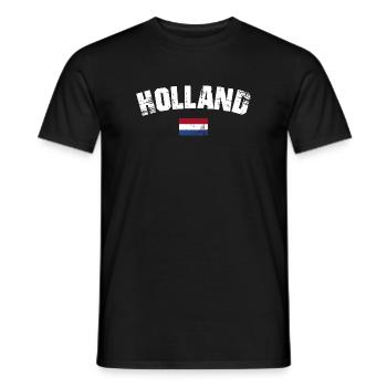 Holland Distressed Typography - Men's T-Shirt - black - Front - AI Model Male 178 light (178cm)