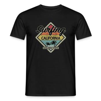 Surf Californie surf - T-shirt homme - noir - Devant - AI Model Male 178 light (178cm)