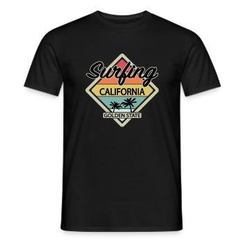 Surfing California surfing surfers - Men's T-Shirt - black - Front - AI Model Male 178 light (178cm)